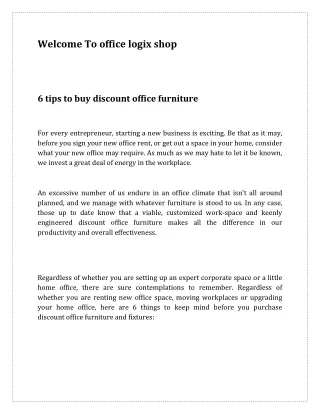 6 tips to buy discount office furniture