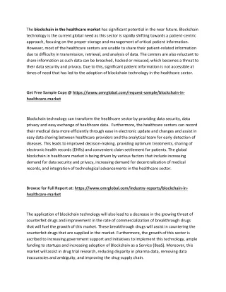 the blockchain in the healthcare market