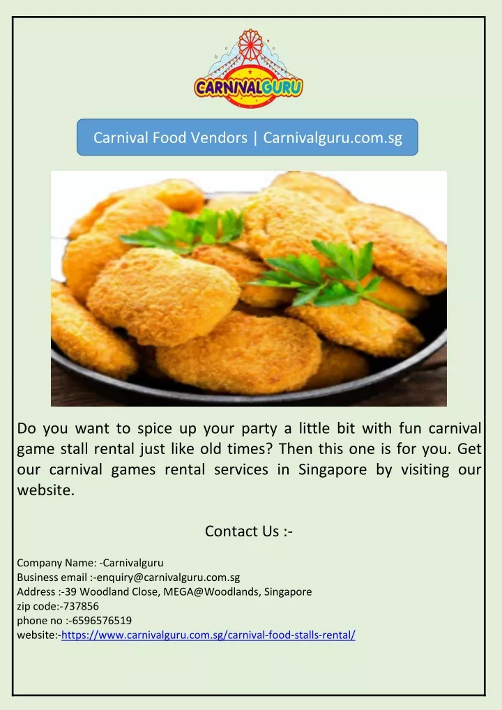 carnival food vendors carnivalguru com sg