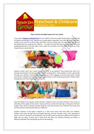 How to Choose the Right Daycare for Your Family