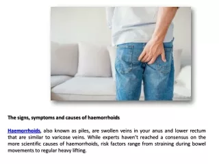 The signs, symptoms and causes of haemorrhoids