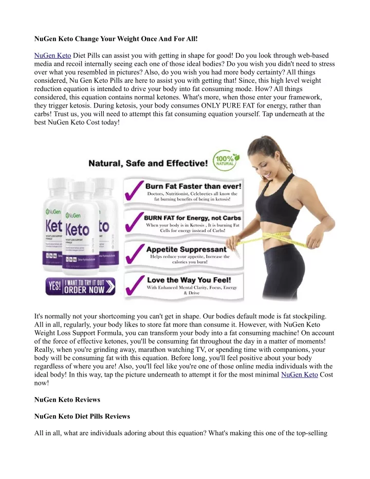 nugen keto change your weight once and for all