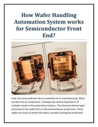 how wafer handling automation system works