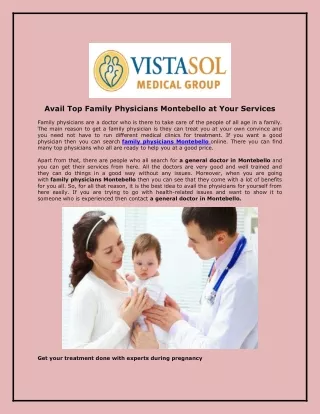 Avail Top Family Physicians Montebello at Your Services