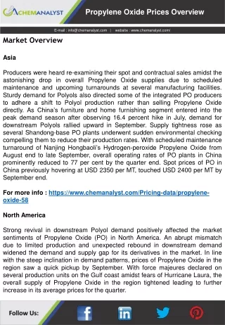 propylene oxide prices overview