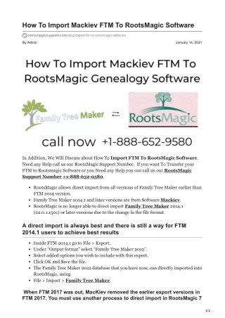 how to import mackiev ftm to rootsmagic software