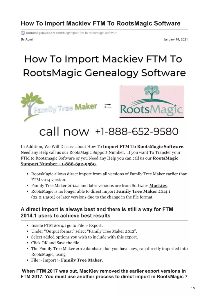 how to import mackiev ftm to rootsmagic software