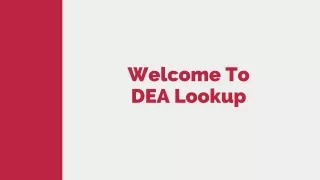 Dea Lookup Database