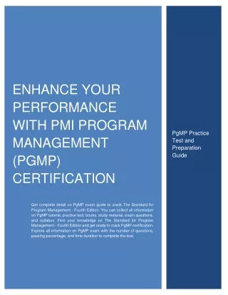 enhance your performance with pmi program