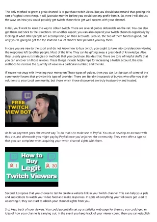 Acquire Twitch Channel Views With These Very simple Ideas