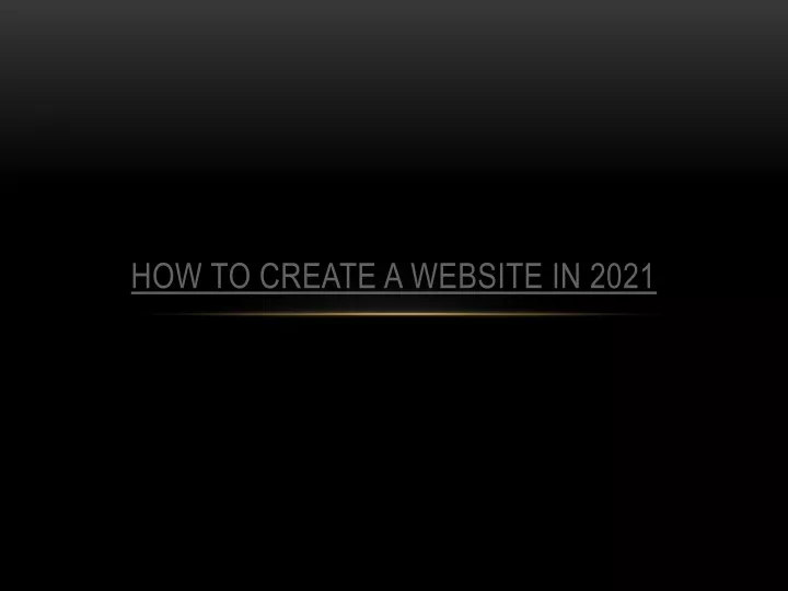 how to create a website in 2021