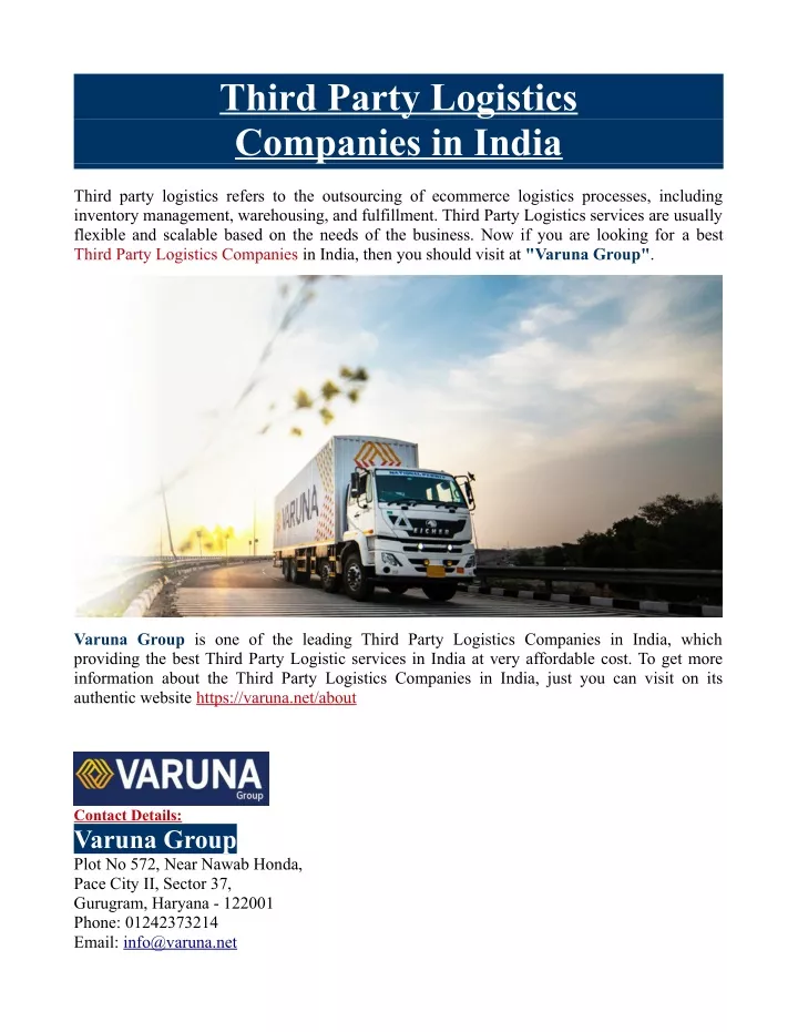 third party logistics companies in india