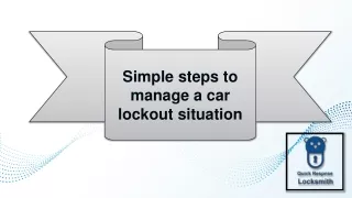 Simple steps to manage a car lockout situation