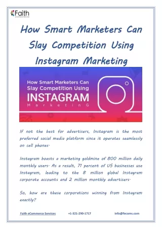 How Smart Marketers Can Slay Competition Using Instagram Marketing