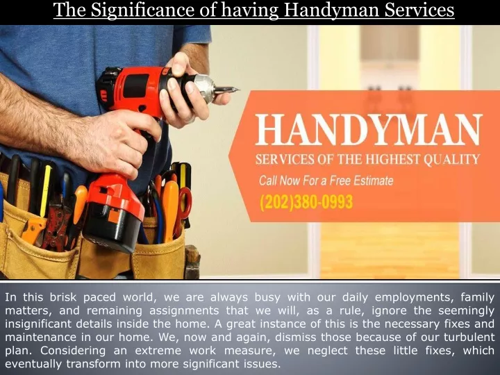 the significance of having handyman services