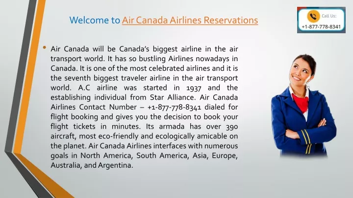 welcome to air canada airlines reservations