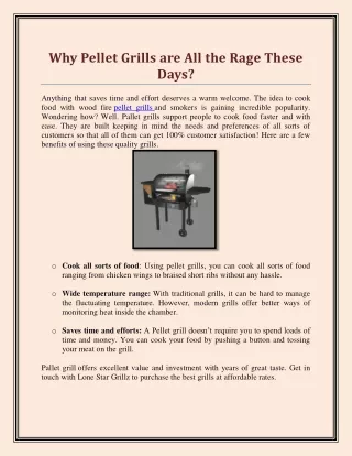 Why Pellet Grills are All the Rage These Days?