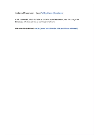 hire laravel programmers expert full stack