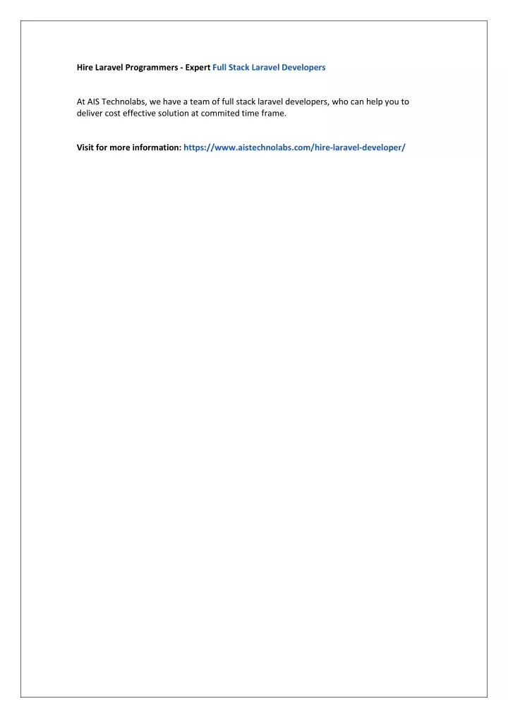 hire laravel programmers expert full stack