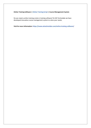 online training software online training script