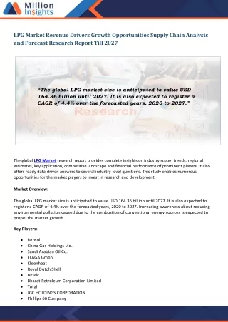 lpg market revenue drivers growth opportunities