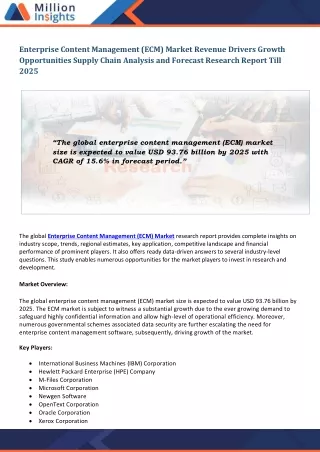 enterprise content management ecm market revenue