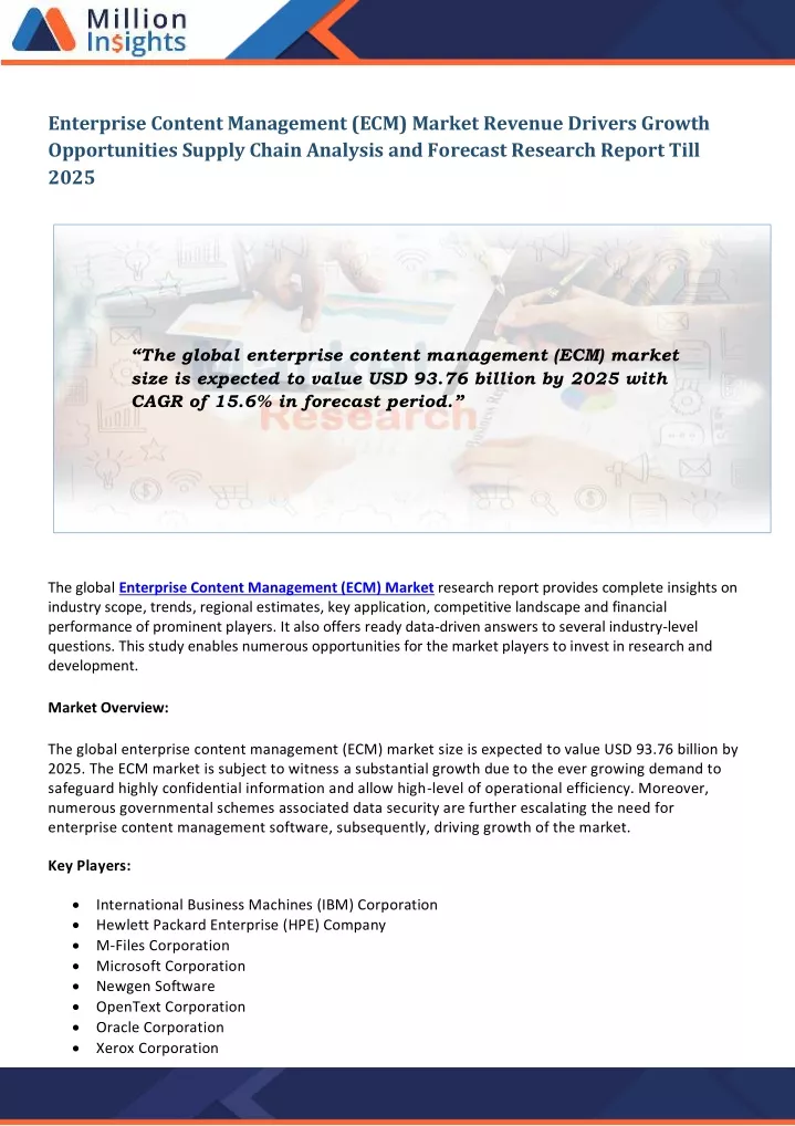 enterprise content management ecm market revenue