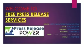 free Press Release Submission Sites List