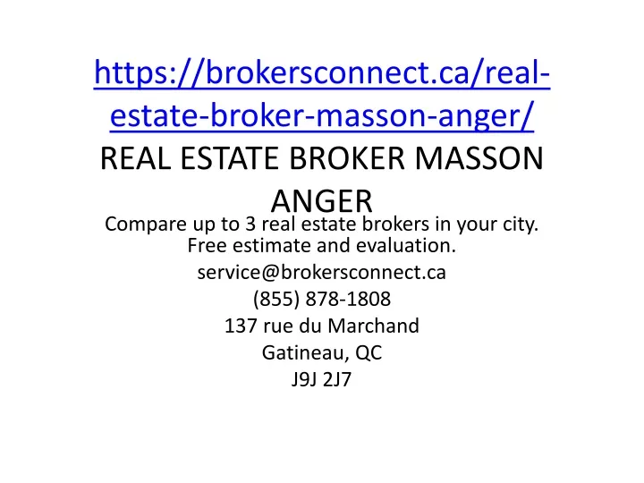 https brokersconnect ca real estate broker masson anger real estate broker masson anger