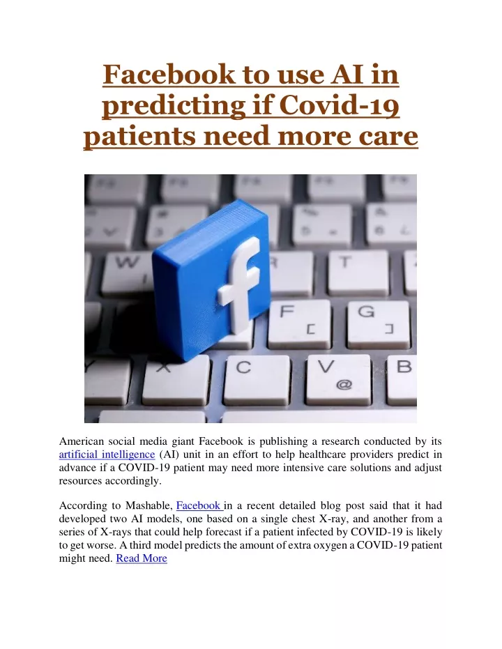 facebook to use ai in predicting if covid