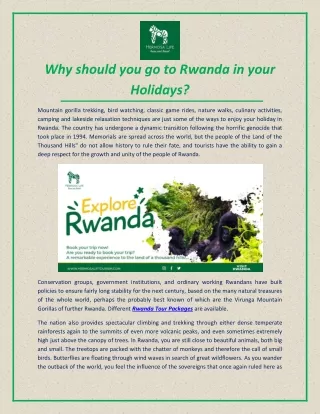 Are you Looking for Rwanda Tour Packages – Visit Hermosa Tourism