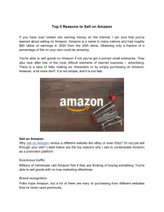 Top 5 Reasons to Sell on Amazon