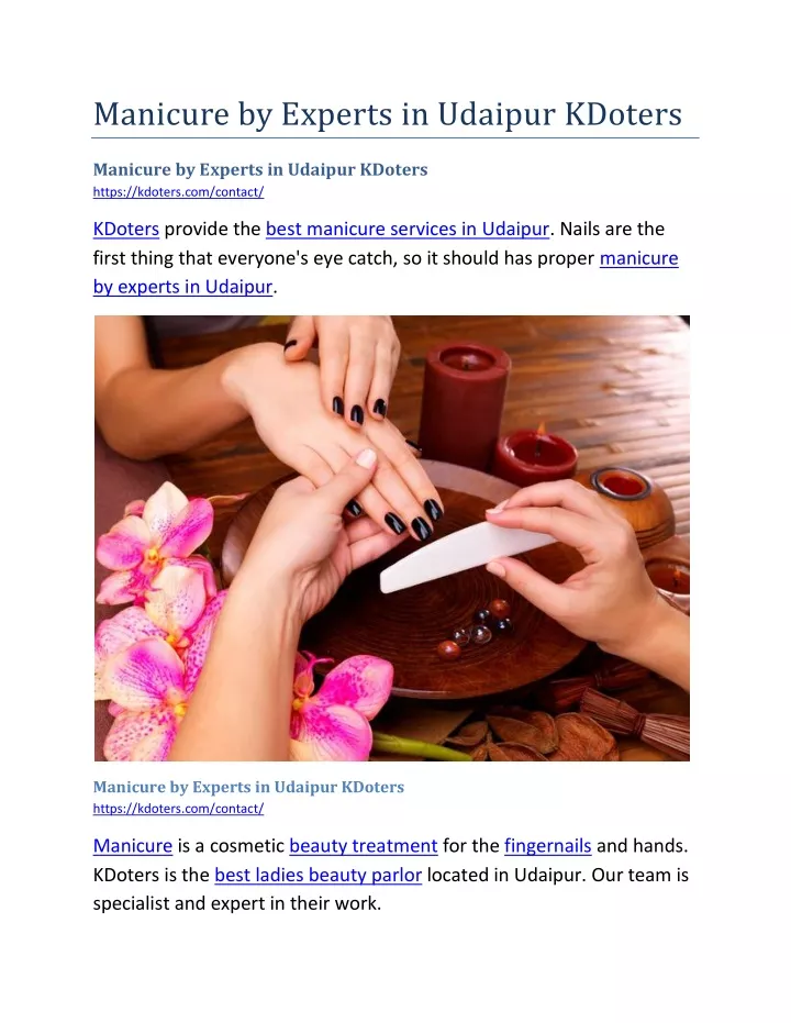 manicure by experts in udaipur kdoters