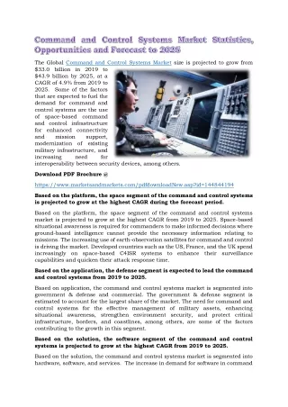 the global command and control systems market
