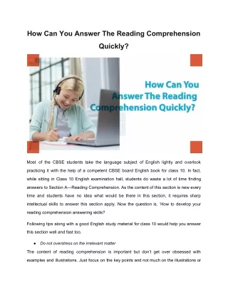 how can you answer the reading comprehension