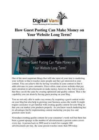 How Guest Posting Can Make Money on Your Website Long Term?