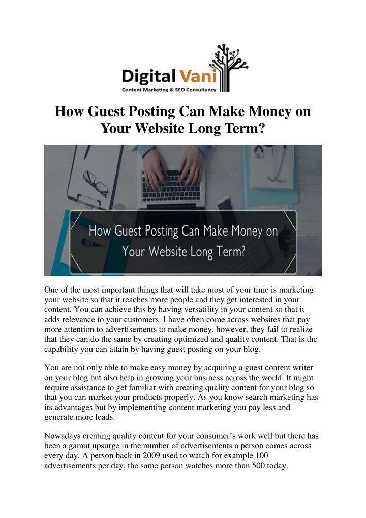 how guest posting can make money on your website