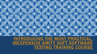 introducing the most practical inexpensive amity soft software testing training course