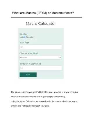 Macro Calculator