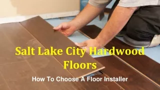 How To Choose A Floor Installer In Utah