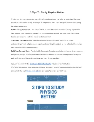 3 tips to study physics better
