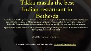 Tikka masala one of the best Indian restaurants in Maryland