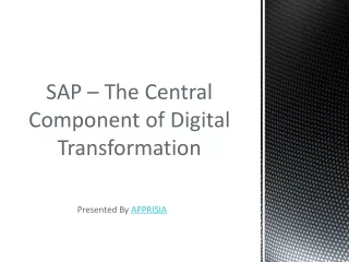 sap the central component of digital transformation