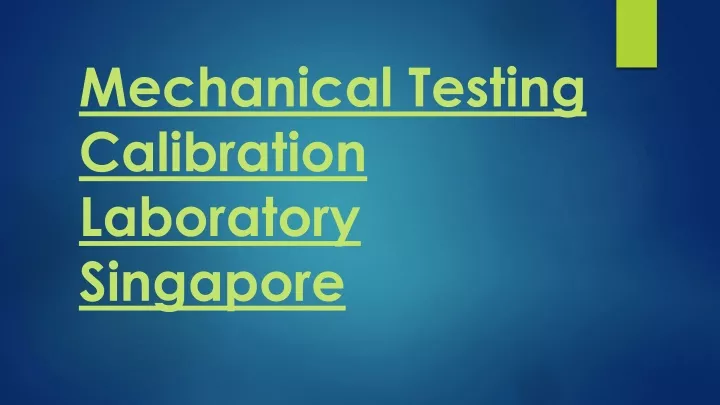 mechanical testing calibration laboratory singapore