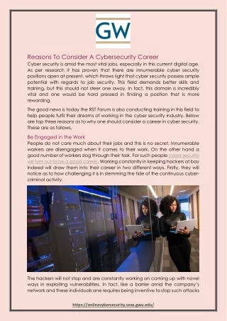 Reasons To Consider A Cybersecurity Career