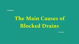 the main causes of blocked drains