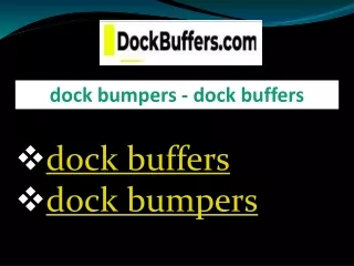 dock bumpers dock buffers