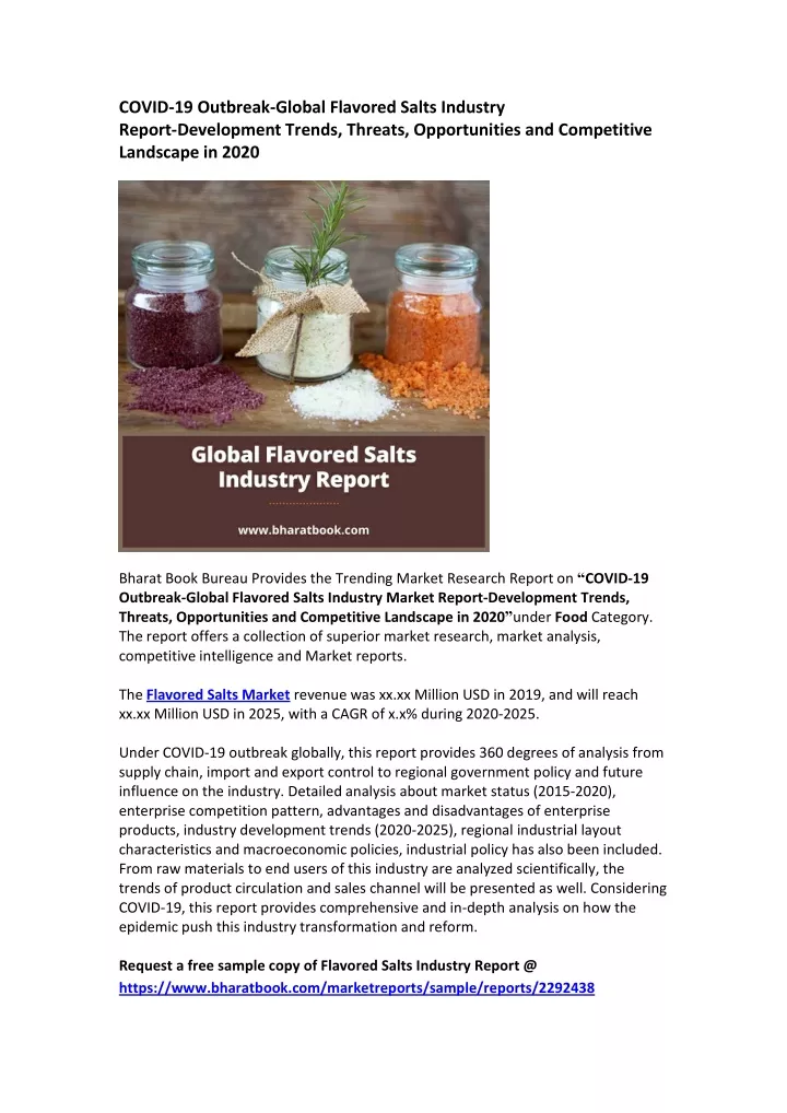 covid 19 outbreak global flavored salts industry