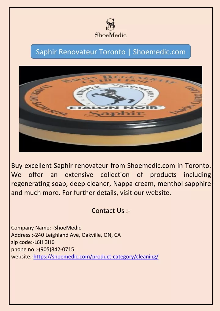 saphir renovateur toronto shoemedic com