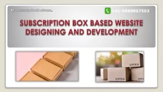 Best Subscription Box Based Website Designing and Development Company - My Subscription Business